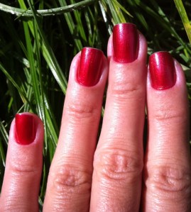 red metallic nails