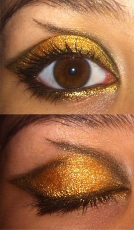 black and gold eye make up look