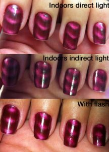 Magnetic metallic red nails