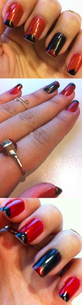 Red and black nails