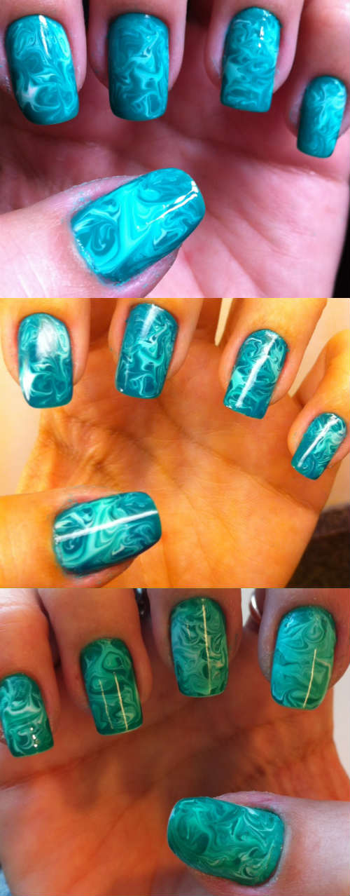 Green marble nails