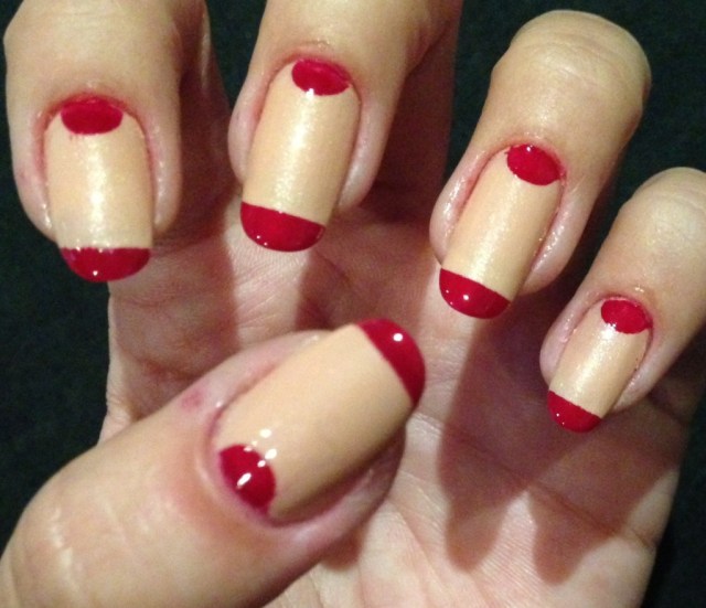 nude and red manicure - somanylovelythings