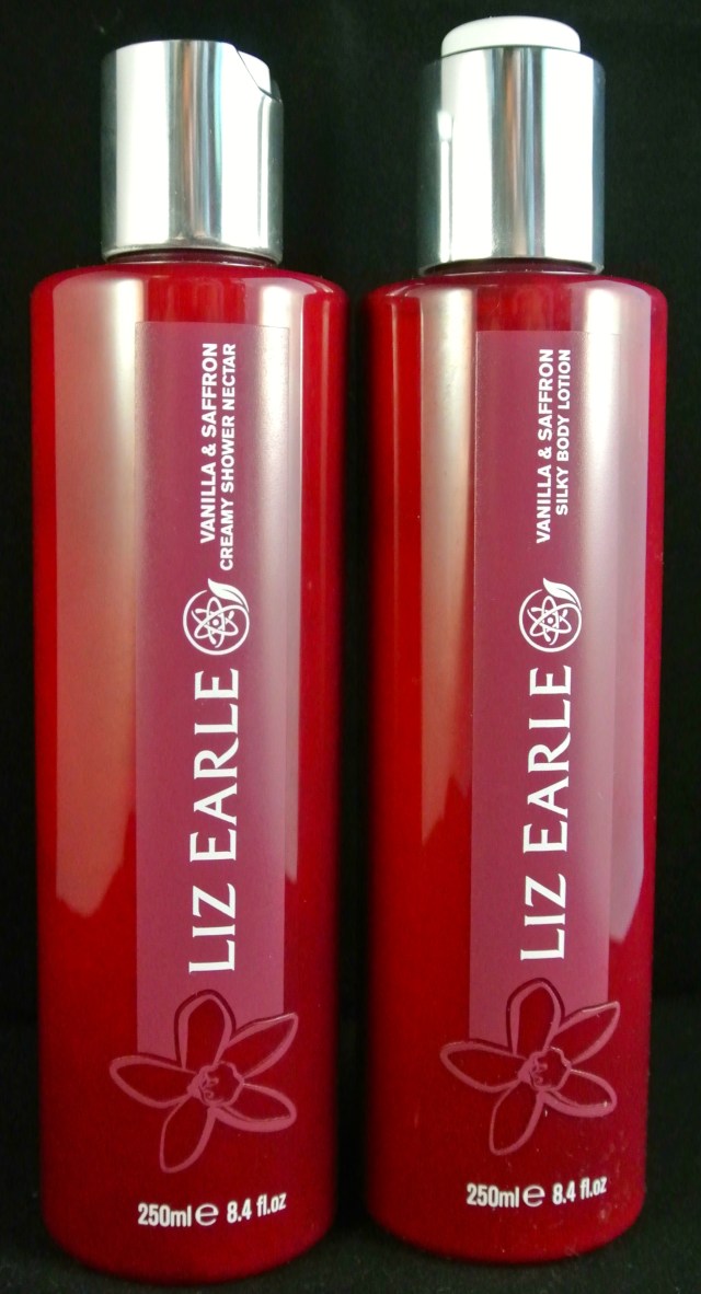 Liz Earle Vanilla and Safron creamy shower nectar and silky body lotion