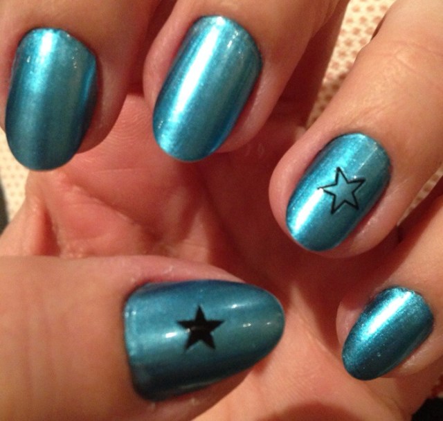 metallic blue nails - stargazer chrome