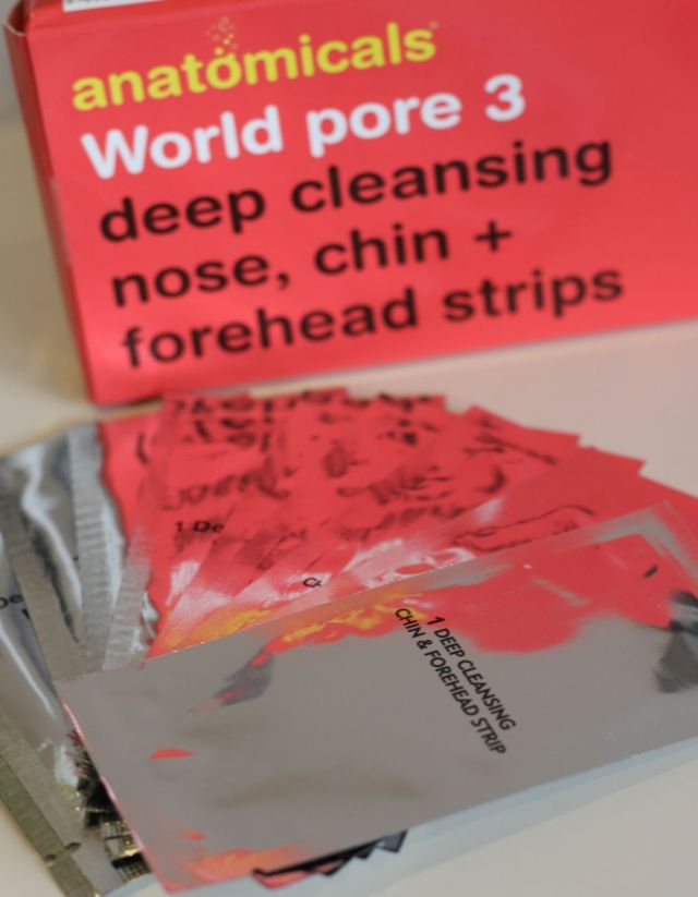 anatomicals world pore 3 deep cleansing nose chin + forehead strips 