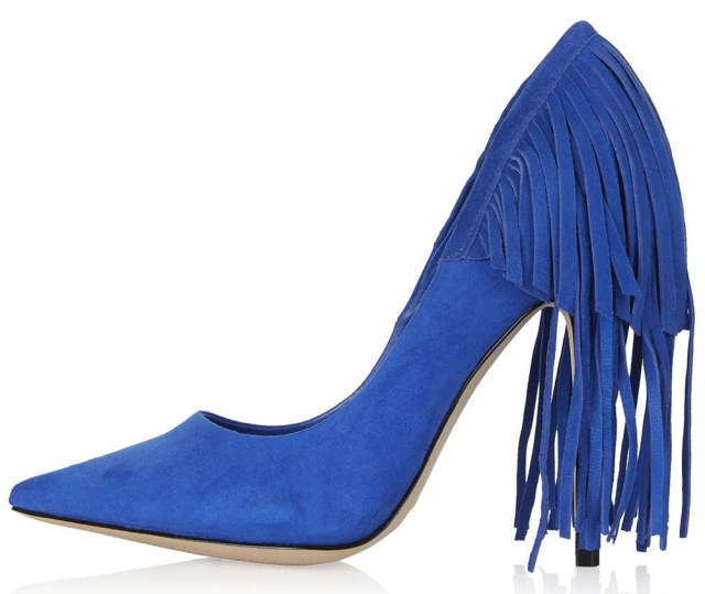topshop GERI fringed shows - blue