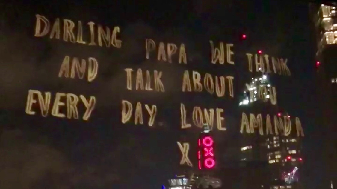 Amanda's message at the npower Light Sky for MacMillan